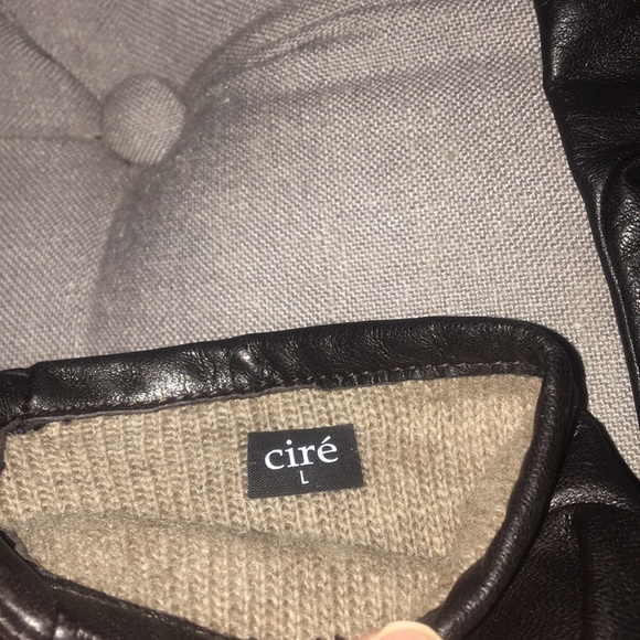 LEATHER/ CASHMERE mens gloves - Picture 4 of 5